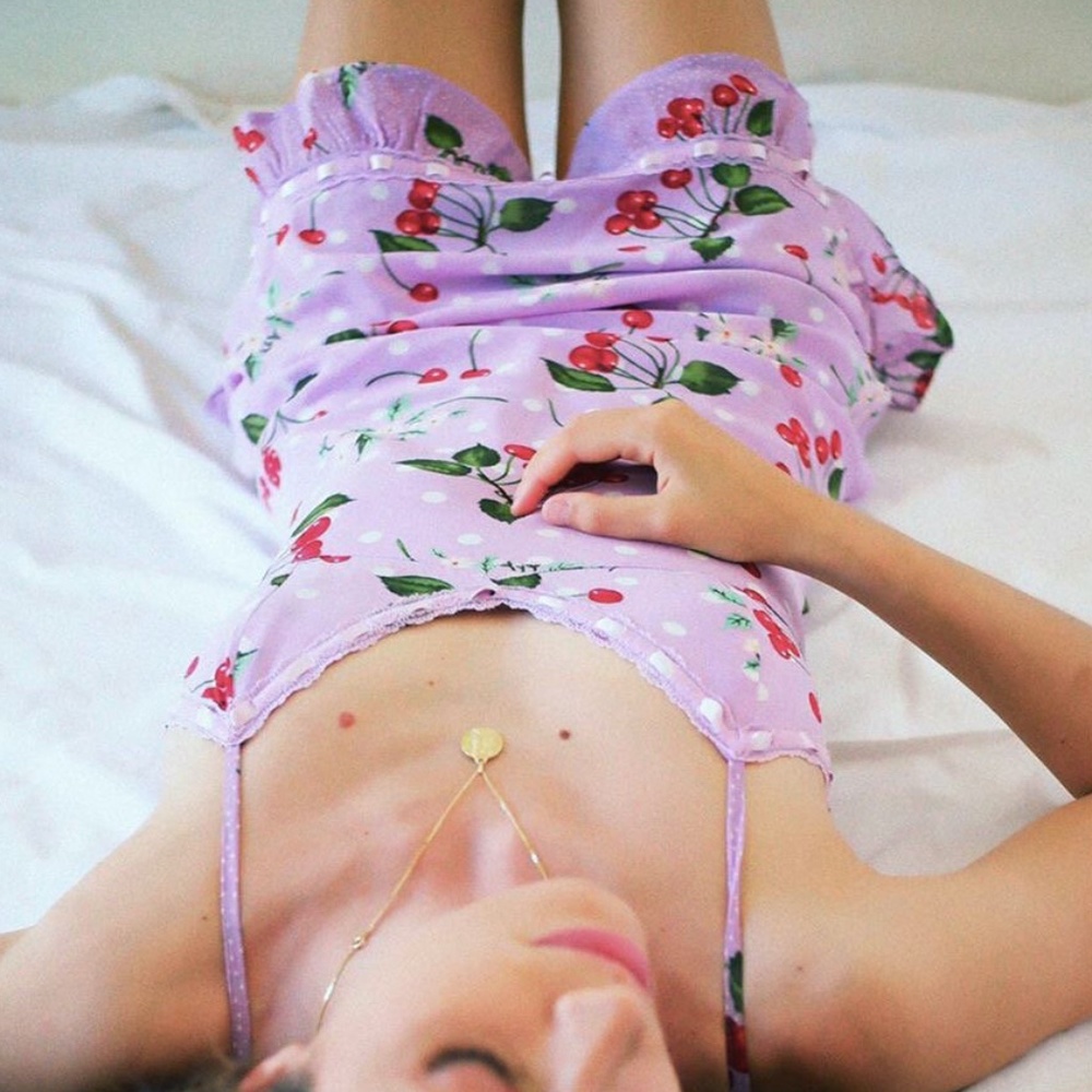 **ISO** Maje Lilac Cherry Floral Dress